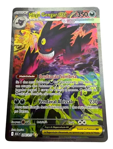 Mega Gengarex/メガゲンガーex ☆☆(SAR) 284/217 Carta Pokemon Mega Gengar Ex 284/217 Original Copag Novo
