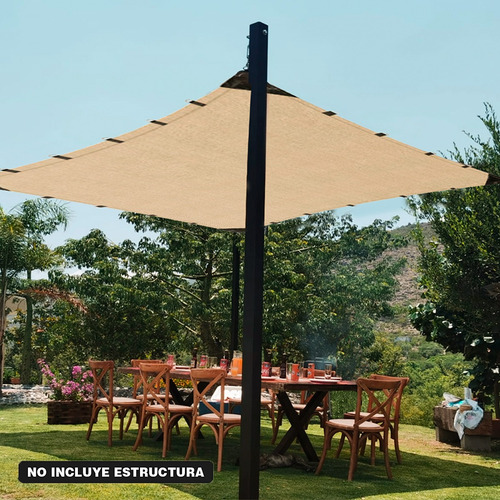 Imagen 10 de 10 de Malla Sombra 90% Raschell Beige De 4mx10m Reforzada