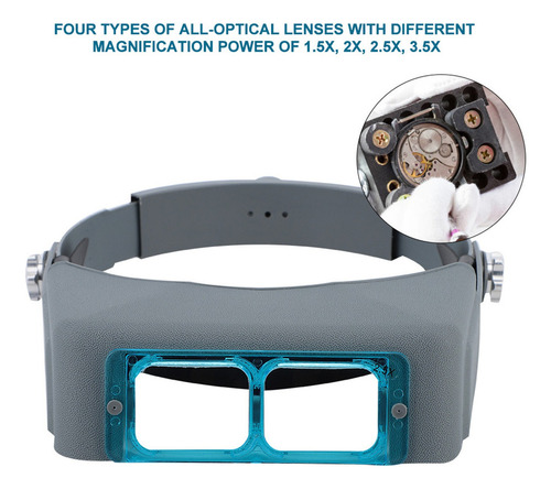 . Lupa De Lectura De Diadema Con Cuatro Lentes De Vidrio