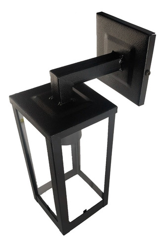 Imagen 4 de 9 de Farol Aplique Lampará Exterior Pared Hierro 4 Caras Vidrio