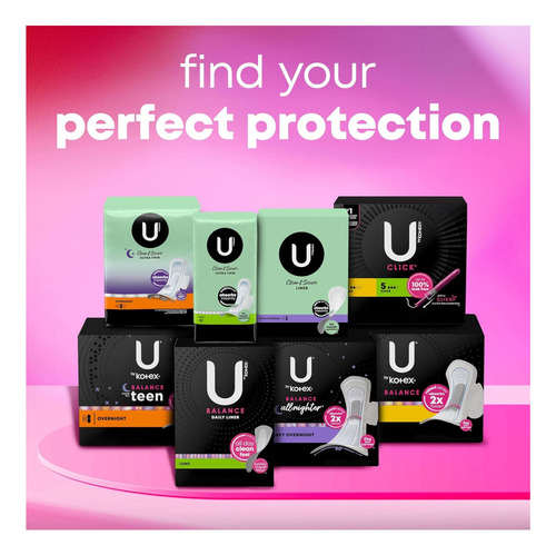 U Por Kotex Balance Almohadillas Ultra Delgadas Con Alas, 50