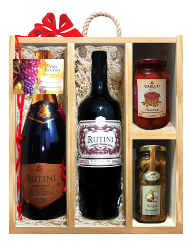 Regalos Empresariales Rutini Pack De Vinos Caja De Madera