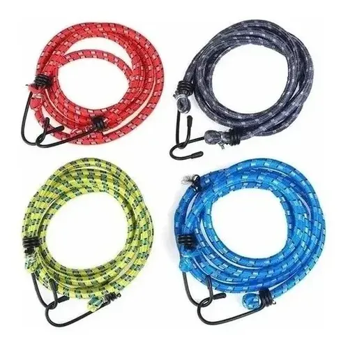 4 Cuerdas Elásticas Con Ganchos De 100 Cm – Cinchas Ajustables Y Reflectantes Para Equipaje, Moto, Bicicleta Y Caravana