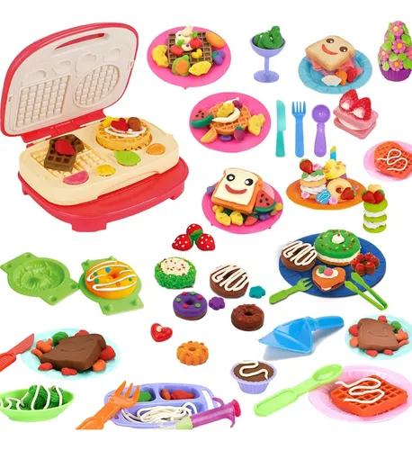 Set 2 En 1 De Plastilina Con Máquina De Helados Y Pasta – 35 Piezas, 504g De Arcilla, Para Niños +3 Años