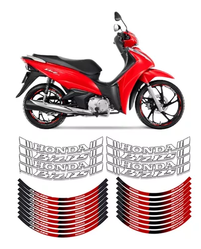 Kit Adesivos Friso E Pleter Roda Honda Biz 125 Personalizado