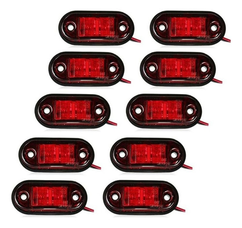 Foco Led Roja Trocha Lateral Para Camión Remolque 12-24v