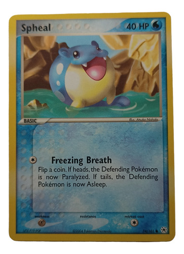 Carta Tcg Pokémon Ex Hidden Legends Spheal74/101 Año 2004