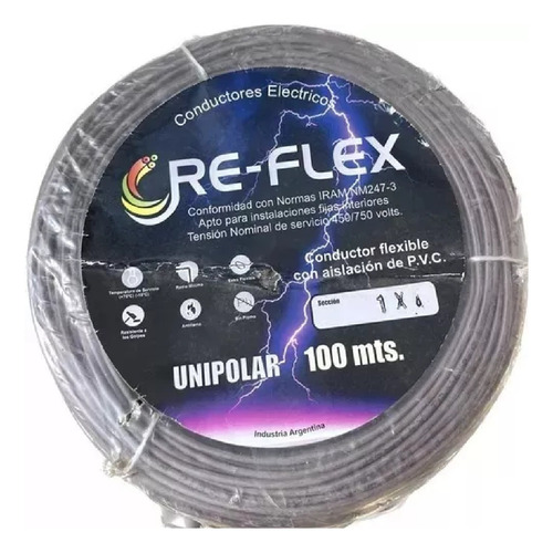 Cable Re-flex Unipolar 1 X 1 Blanco X100 Metros