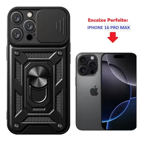 Capa Capa Anti Impacto Com Anel 360 Para iPhone 16 Pro Max