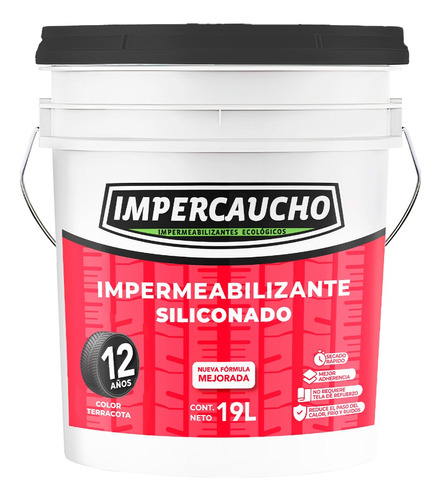 Impermeabilizante Impercaucho 12 Años Cubeta 19 Lts