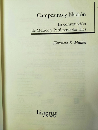 Libro Campesino Y Nación: La Construcción México Perú 179b8