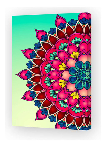 Cuadro 16x24cm Mandala Lila Violeta Color Rosas Dibujo P2