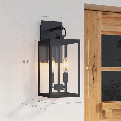 Lámpara De Pared Negra Para Exteriores Nathan James Ferris F