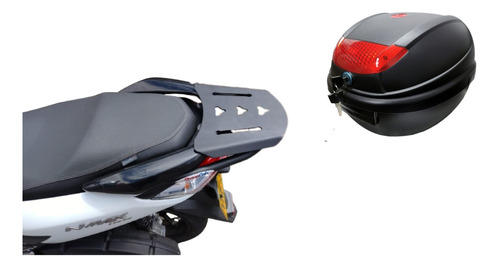 Parrilla Para Moto Yamaha N-max 2019 Y Baúl Tomcat 30 Litros