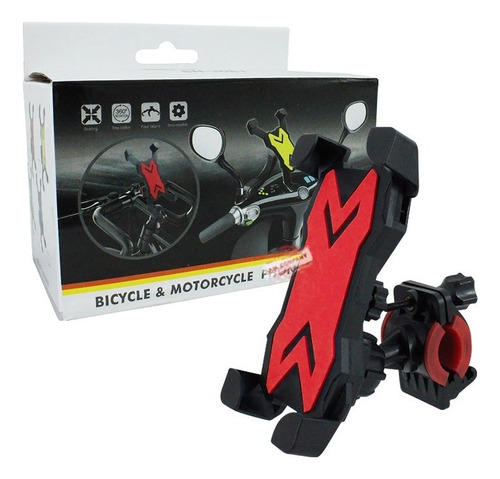 Soporte Base Celular Universal Motocicleta Bicicleta Bk001 Color Rojo