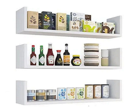 Repisas X3 Estantes Libros Local Cocina 60x10x20cm Muebleds