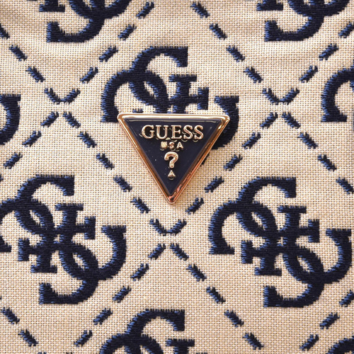 Guess Bolso Tote Con Doble Compartimento Ruma, Logotipo Azul