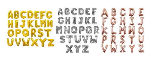 Combo Globos  Tipo Letras (alfabético) X12 Unidades