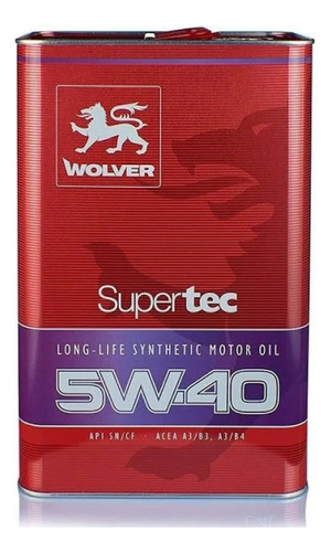 Aceite Wolver 5w40 Super Tec X 5 Lts En Msp
