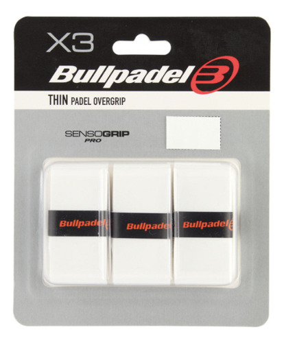 Overgrip Bullpadel Pack X3 Thin Blanco