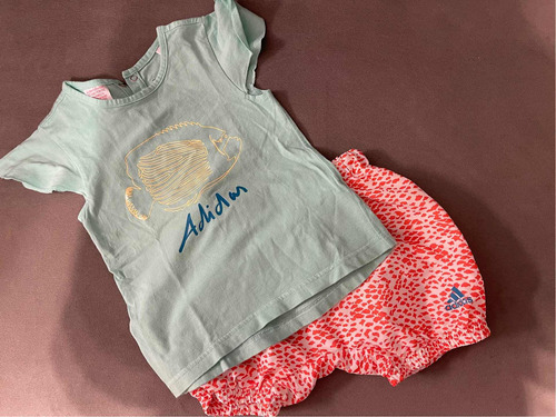 Conjunto adidas Importado Remera Y Bombachon Niña 18-24 Mese