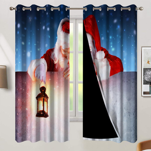 Awert Cortinas Opacas Con Diseno De Papa Noel, Diseno De Cop