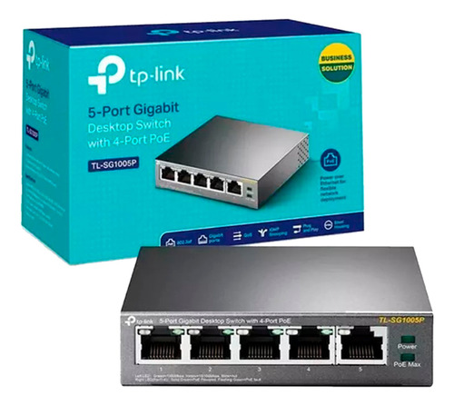 Switch Tp-link Tl-sg1005p 5 Puertos Gigabit + Poe Desktop