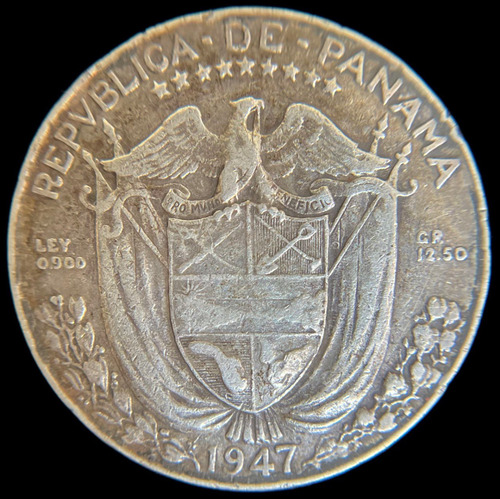 Panama, 1/2 Balboa, 1947. Plata. Vf