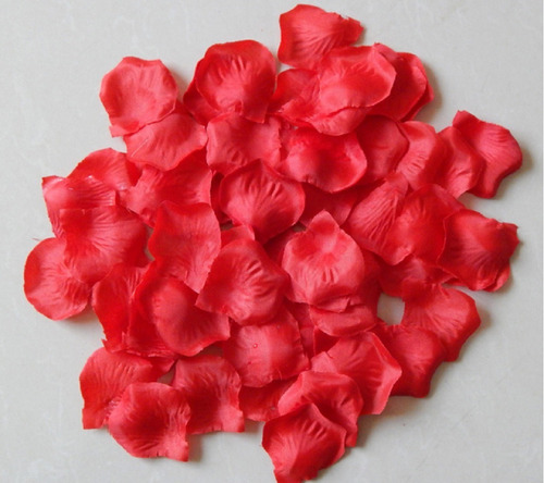 1000 Petalas De Rosa Artificial De Seda Cor Vermelha