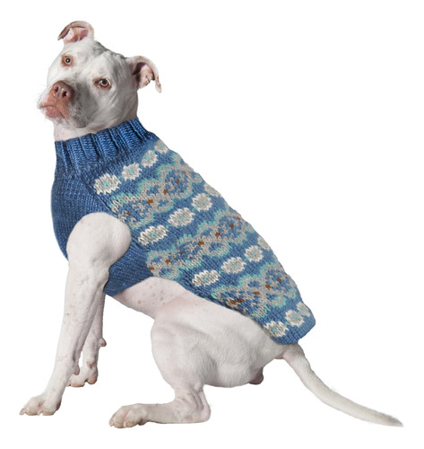 Chilly Perro Teal Fair Isle Alpaca Jersey, X-small