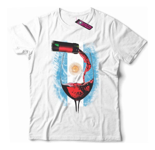 Remera Copa De Vino Bandera Argentina  Ca20 Dtg Premium