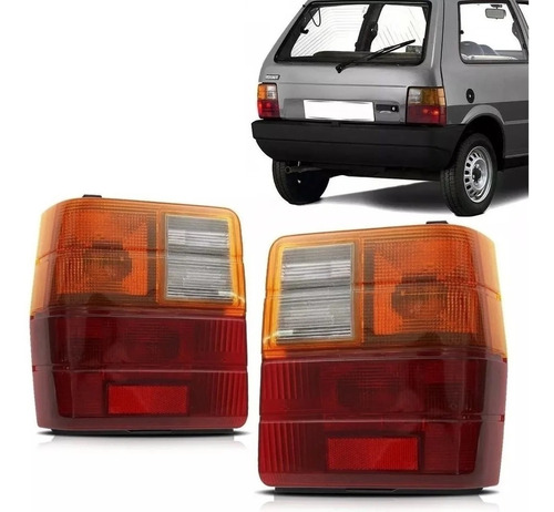 Juego Faro Trasero Fiat Uno 1988 A 1995 Tricolor Par Combo