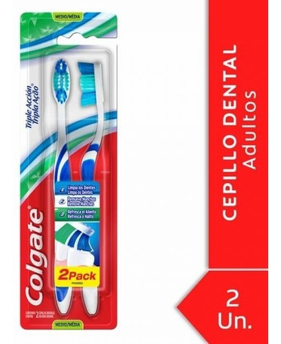 Cepillo Dental Colgate Triple Acción Medio 2unid