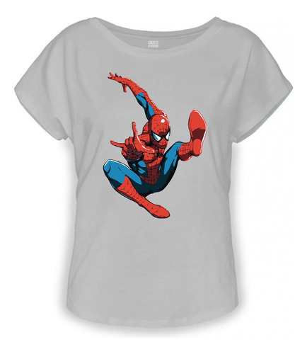 Playera Jaspe Dama Spiderman Marvel Comics 1393