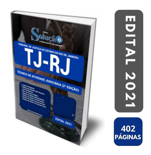 Apostila Tj Rj Técnico De Atividade Judiciária - Atualizada - Ed. Solução, De Professores Especializados., Vol. Único. Editora Editora Solução, Capa Mole, Edição 2021 Em Português, 2021