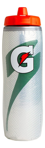 Botella Exprimible Aislada Gatorade, Plateada, 30 Oz