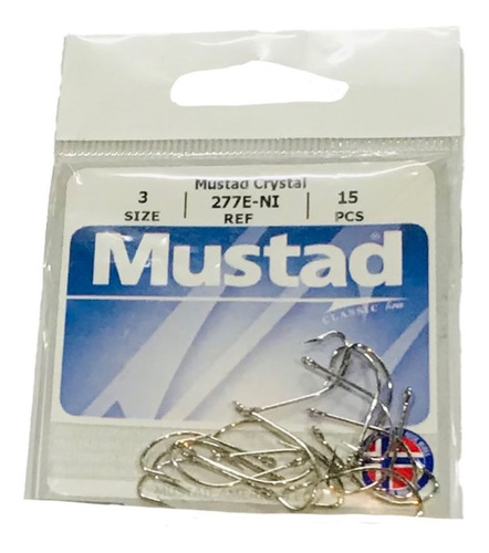 Anzuelos Mustad Crystal Pejerrey 277e-ni Nº 3 Ex 277f