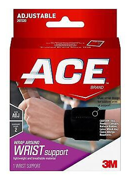 Ace Wrap Around Wrist Support 207220, One Size Adjustabl Aac