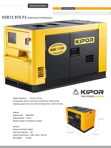 Generador Diesel 10 Kva Trif. Kipor Grupo Electrógeno Cabina