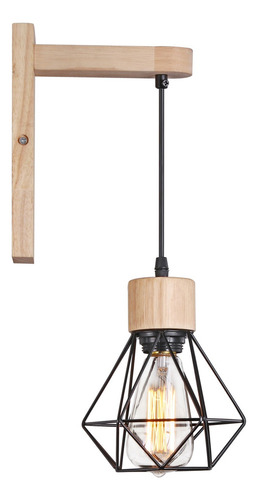 . Lámpara De Pared De Madera Estilo Nórdico E27