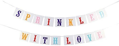 Vanvene Espolvoreado Con Amor Banner Para Baby Shower Banqu