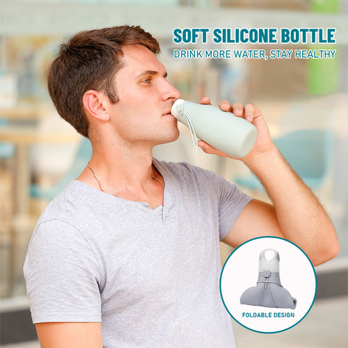 Botella De Silicona Plegable A Prueba De Fugas De Gran Capac
