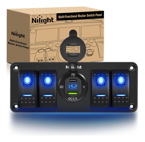 Nilight Panel De Interruptor Basculante De 4 Bandas Con Carg