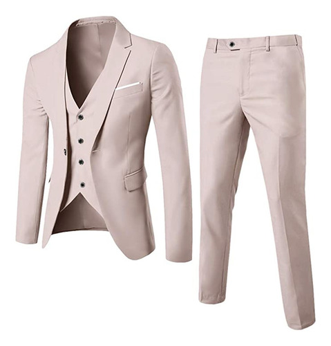 Traje Hombre Formal Casual De Tres Piezas Para Ajustado