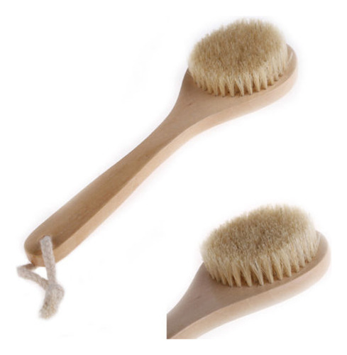 Cepillo De Ducha De Madera Con Mango Largo, Exfoliante Para