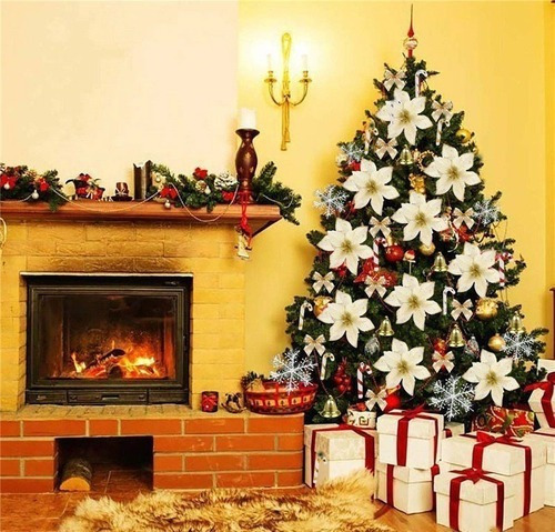 120 Adornos De Flores Navideñas Para Árbol De Navidad | Meses sin intereses 120 Adornos De Flores Navideñas Para Árbol De Navidad | Meses sin intereses