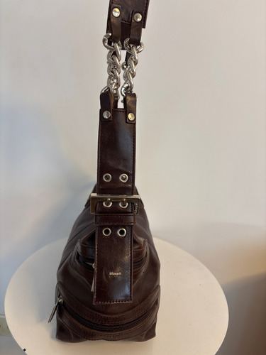 Cartera Blaqué Color Chocolate Chocolate Lisa Plateado Chocolate (Usado)