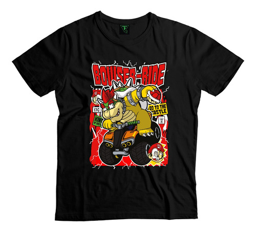 Polera Bowser Ride Moto Mario Bros Pelicula Niño Niña Algdon