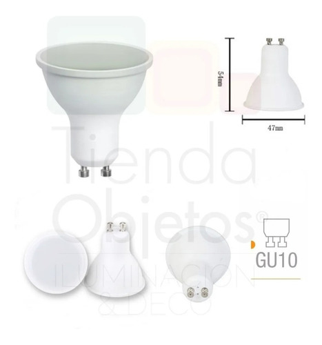 Imagen 2 de 7 de Pack X 10 Lampara Dicroica Foco Led 6w Dimerizable Gu10 220v