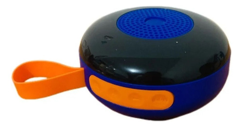 Mini Bocina Circular Portátil Con Luz Led Azul